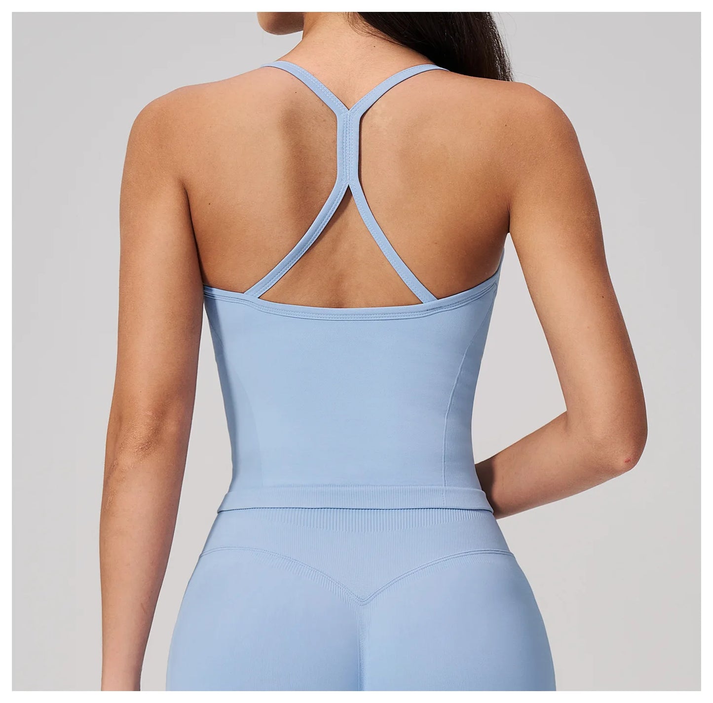 Summer New Yoga Vest Women Workout Crop Tops Cross Back Strap Fitness Bra Shockproof Sports Halter Workout Bra Push Up Yoga Vest