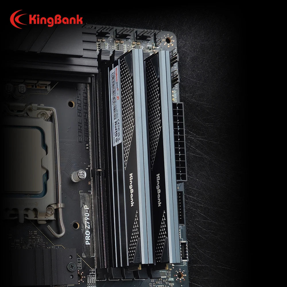 KingBank KFXB Series DDR5 Memory 24GBx2 6800MHz 6000MHz Dual Channel for Gaming And Overclocking with Heatsink Black