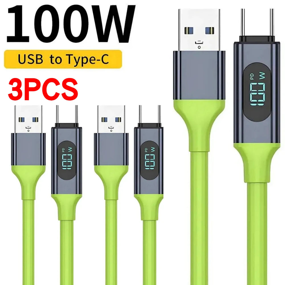 USB-C-laddkabel med digital effektmätare – 100 W/240 W, 1,5 m