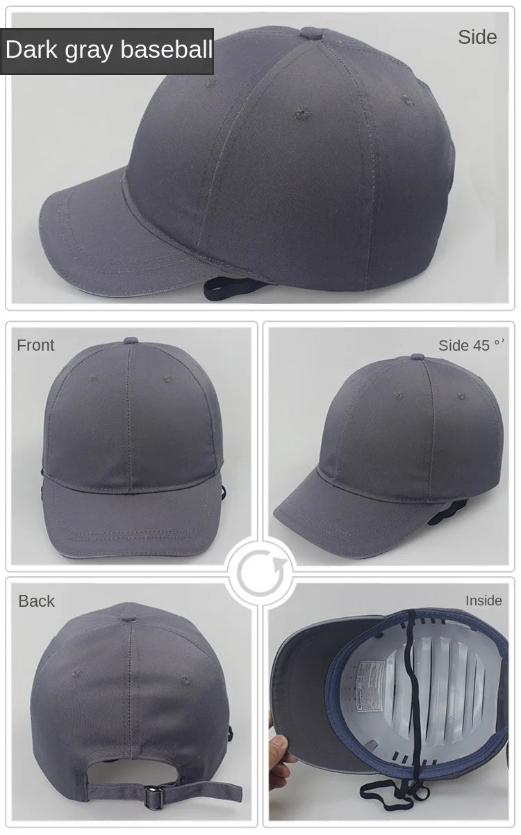 Bump Hat for Safety Baseball Cap Style Hard Hats for Adult Men Women Breathable Lightweight for Head Protection Short Brim