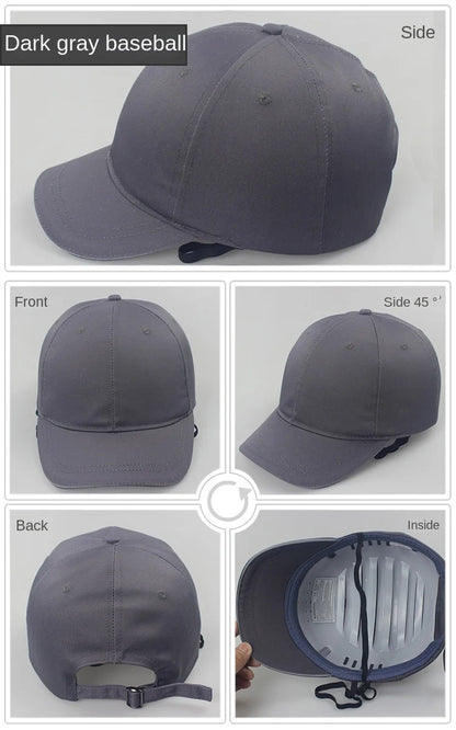 Bump Hat for Safety Baseball Cap Style Hard Hats for Adult Men Women Breathable Lightweight for Head Protection Short Brim