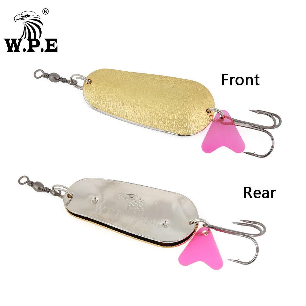 W.P.E Fishing Lure JIG Double Artificial Bait 8 Grams With Connector Three-anchor hook Metal sequins For fishing