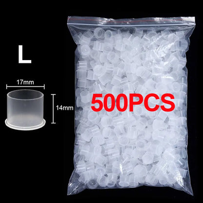 1000/500/100pcs Plastic Tattoo Ink Cups Caps with Base Clear Self Standing Ink Caps Tattoo Pigment Cups for Tattoo Ink Supply
