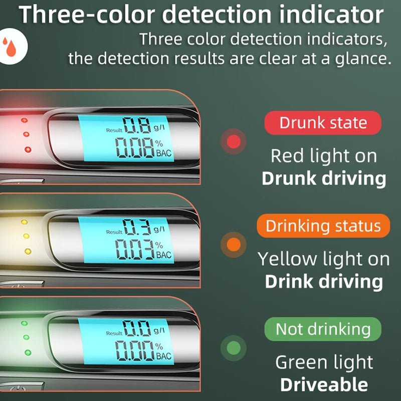 Digital alkoholmätare med LCD-display – snabbtest, modell C06/C07