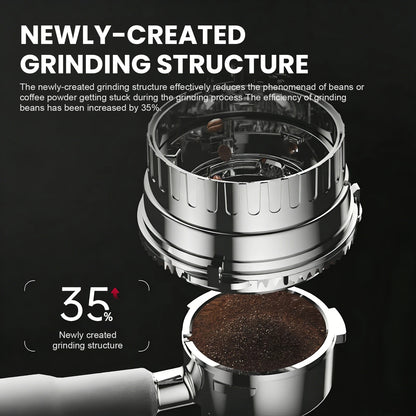 Matte Black Smart Espresso Coffee Machine Burr Grinder Touch Screen Pre-Infusion 360° Steam Wand Cold Brew