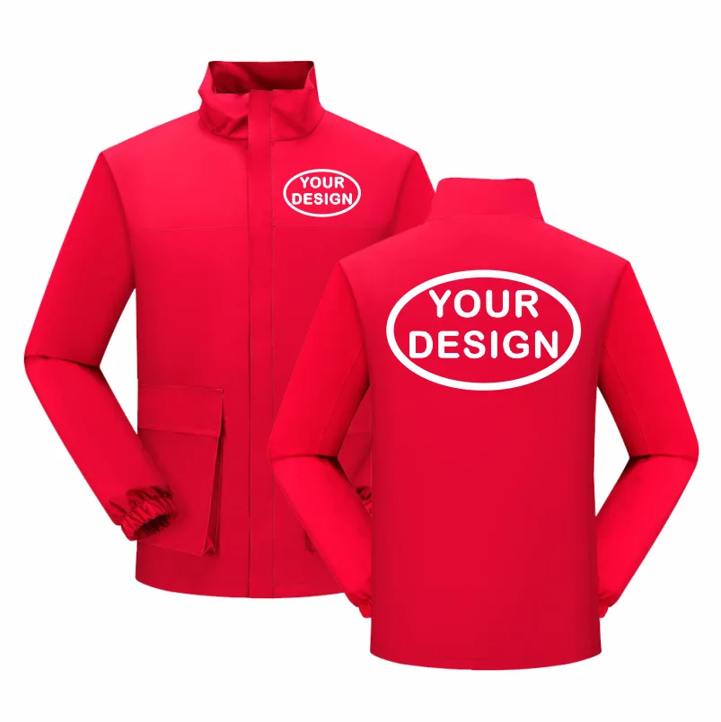 Autumn Men's Stand Up Collar Jacket Custom LOGO Printing Embroidery Company Brand Outdoor Waterproof And Windproof Thin Version
