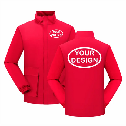 Autumn Men's Stand Up Collar Jacket Custom LOGO Printing Embroidery Company Brand Outdoor Waterproof And Windproof Thin Version