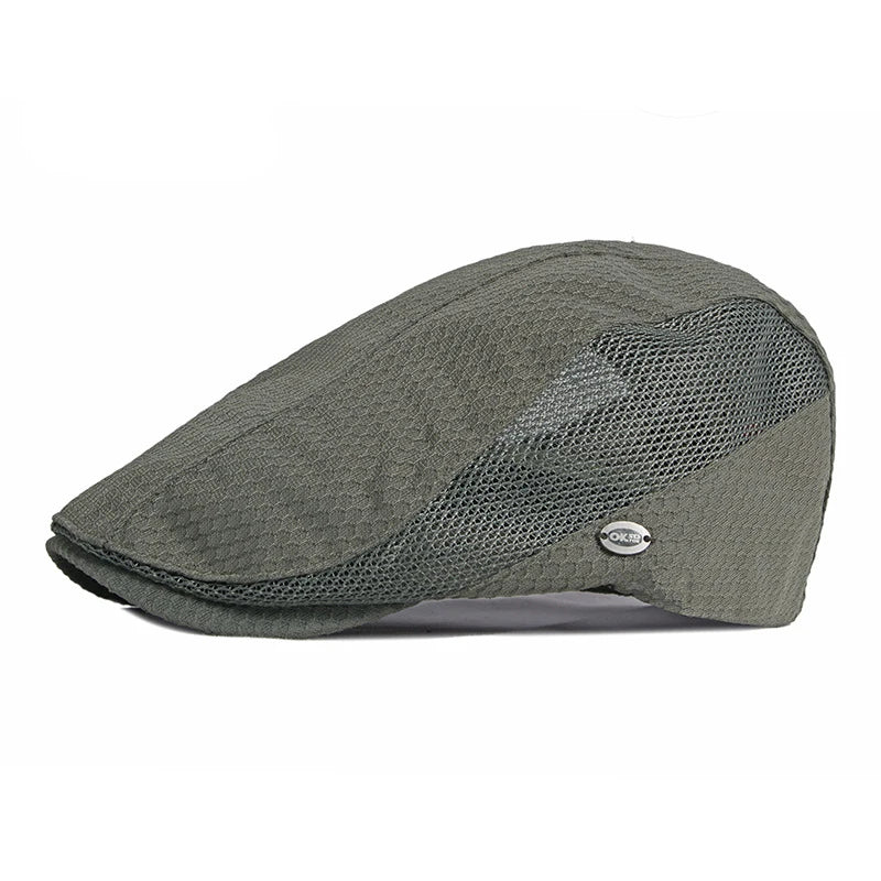 Summer Beret Hats for Man Forward Cap Women Hollow Mesh Breathable Flat Peaked Caps Fashionable Outdoor Cap Adjustable