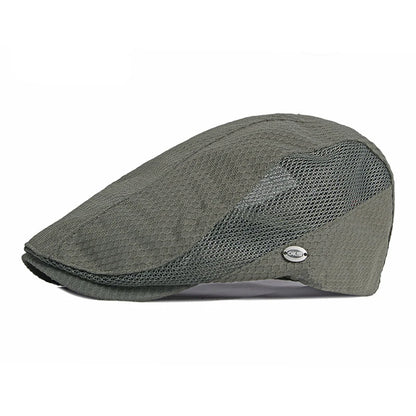 Summer Beret Hats for Man Forward Cap Women Hollow Mesh Breathable Flat Peaked Caps Fashionable Outdoor Cap Adjustable