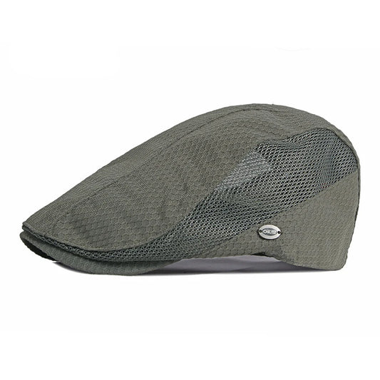 Summer Beret Hats for Man Forward Cap Women Hollow Mesh Breathable Flat Peaked Caps Fashionable Outdoor Cap Adjustable