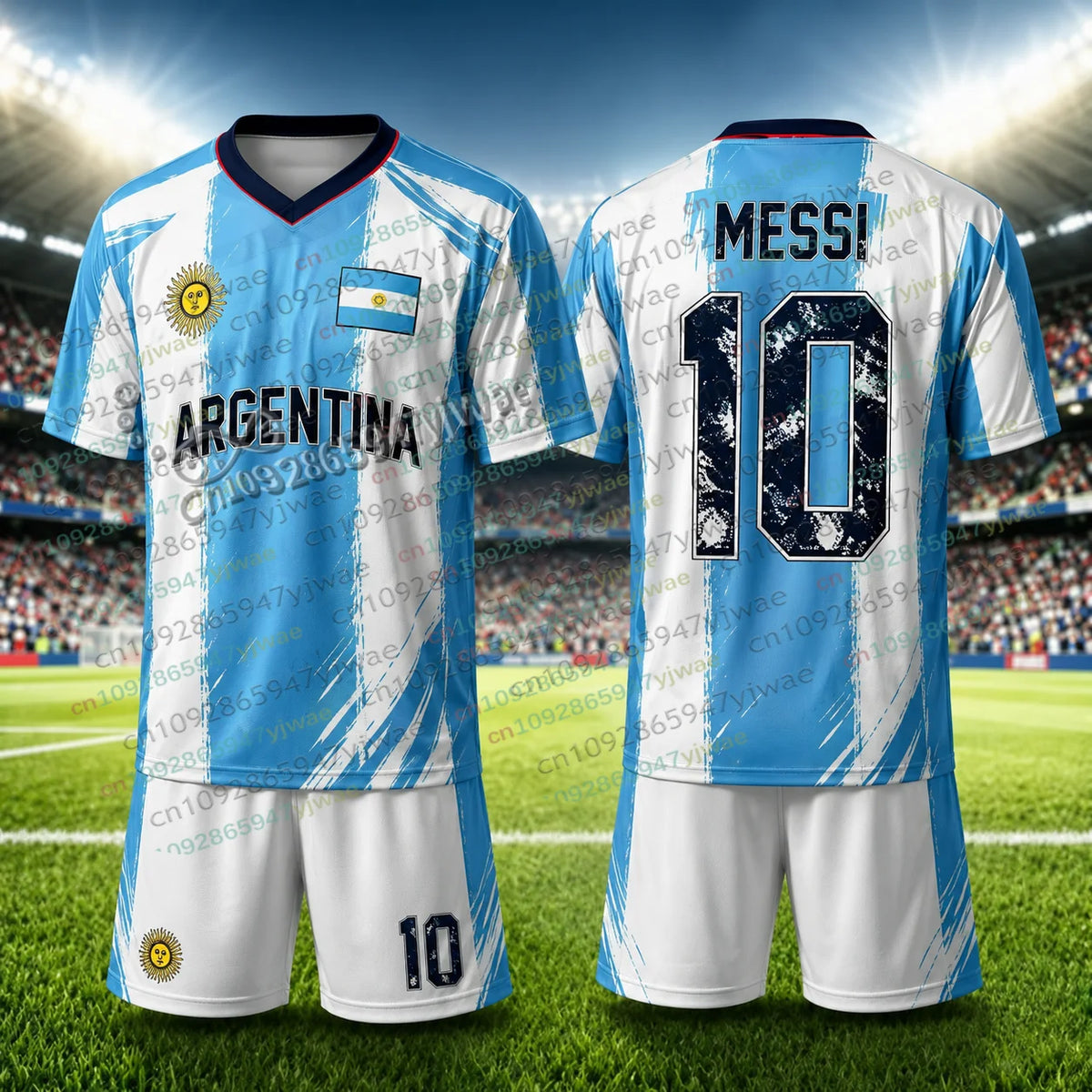 2026 Special Messi 10 Football Jersey Tee Shorts Set Women Men Harajuku Argentina Fans Shirt and Shorts Summer Kids 2 Piece Sets