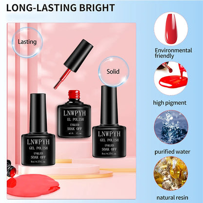 Poly Gel Extension Tool Set Professional Gel Nail Polish Kit With UV LED Nail Lamp Dryer And Electric Nail Drill Machine