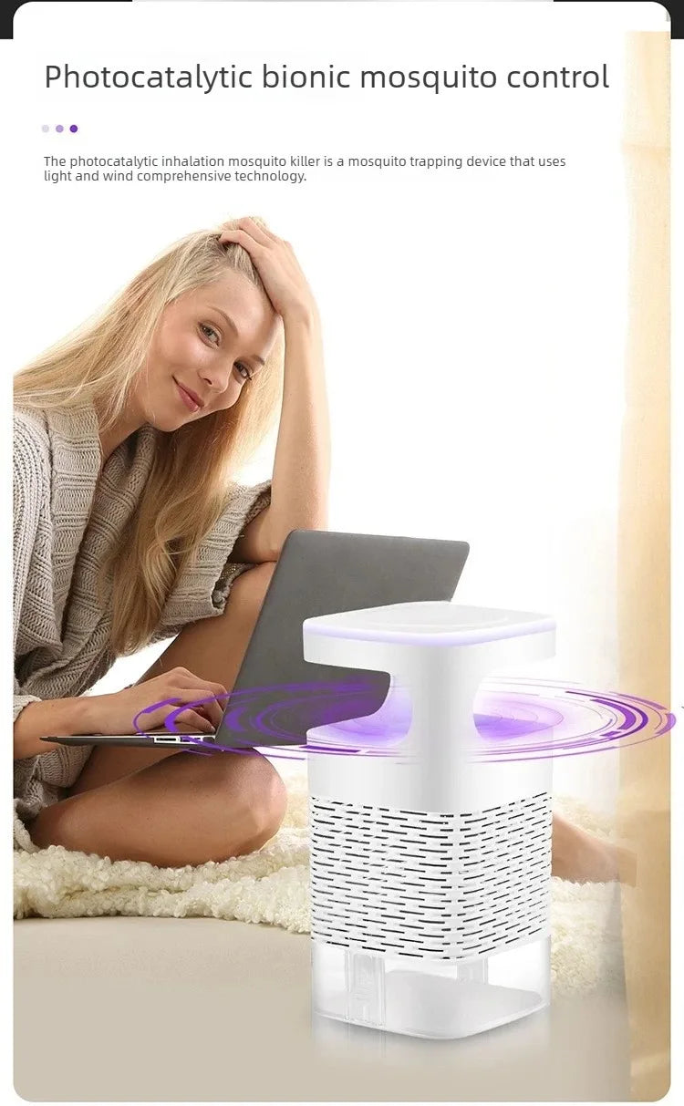 USB Mosquito Trap Electric Silent Bug Zapper Upgraded Inhalation Fly Killer with UV Light Indoor for Home Bedroom Office