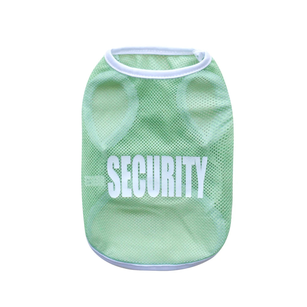 Cat and Dog Universal Summer Clothes Mesh Breathable Letter Printing Thin Size Large Dog Tank Top Golden Bears
