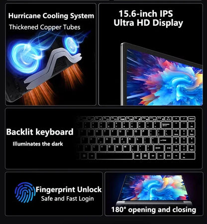 LenO 15,6" Gaming Laptop Intel Core i9-9900 16/32GB RAM Upp till 2TB SSD – Win 11 Pro FHD 1920x1080 Ultratunn Metallram Svart/Silver