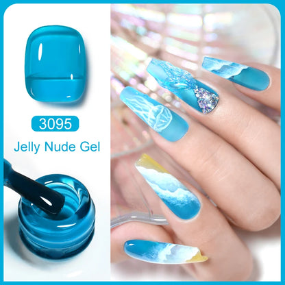Clou Beaute Transparent French Gel Polish Translucent Nude Pink Red Jelly Glass Milky White Varnish Rainbow Color Nail Art
