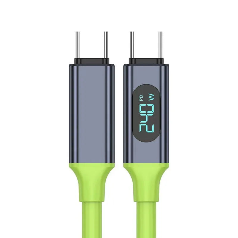USB-C-laddkabel med digital effektmätare – 100 W/240 W, 1,5 m