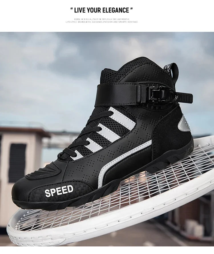 2026 New Leather Motos Breathable Anti Slip Wear-resistant Riders Boots Motorcycle Boots Men Motorbike Racing Ankle Length Shoes