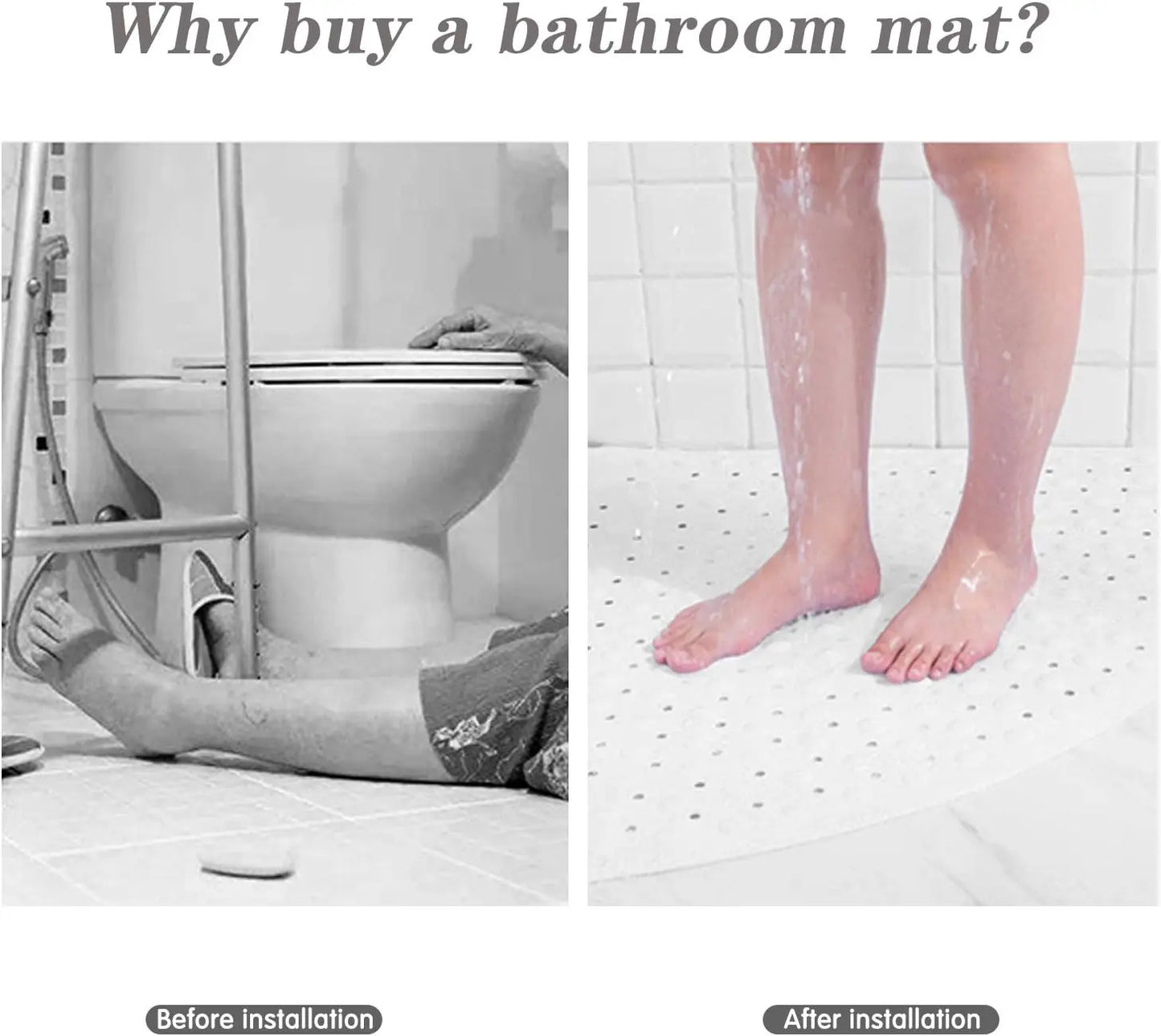 Japanese Style  Corner Fan Shape Bathroom Shower Mat Non Slip Suction Cup Bath Mat Quick‑Drain Anti‑Fall Shower Room Floor Mat