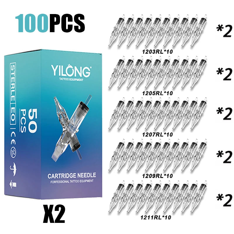 50/20PCS MIX Tattoo Cartridge Needles Individual Package Disposable Sterile Transparent Tattoo Needles  for Tattoo Pen Machine
