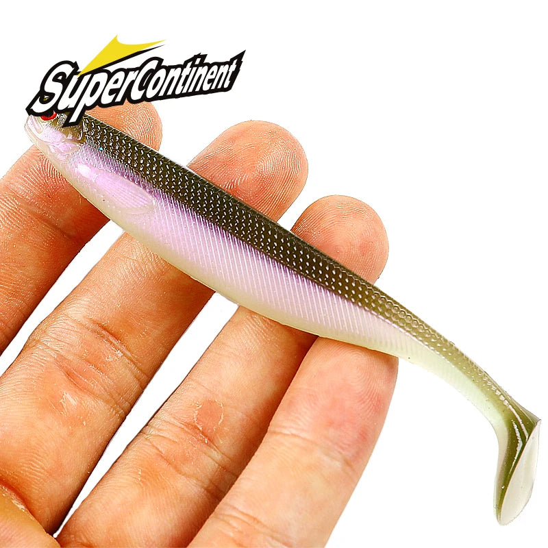 Supercontinent A ShadTeez T-tail 50mm 70mm 100mm Pike Zander Predator Fishing 3d eyes Soft lure Fishing lures
