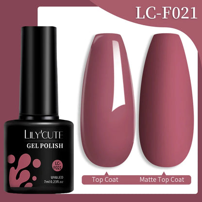 LILYCUTE 129 Colors 7ML Nail Gel Polish Nail Supplies Vernis Semi Permanent Nail Art Manicure Soak Off LED UV Gel Nail Varnishes