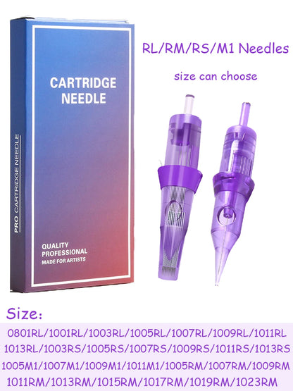 10pcs Tattoo Makeup Cartridge For Tattoos Pen Gun Machines Disposable 0.30MM Pink Sterilized Safe Single Needles