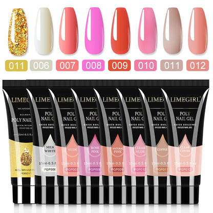 Poly Nail Gel Set 6/8PCS Poly Nail Gel Set For Nail Extension Transparent Brown Finger Quick Building Gel Poly Extension Gel Set
