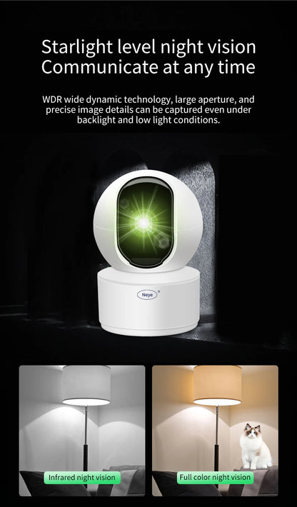 8MP 4K WiFi Security Indoor Camera 5X Digital Zoom Pan Tilt IP Camera Ai Automatic Tracking Night Vision Intercom Security