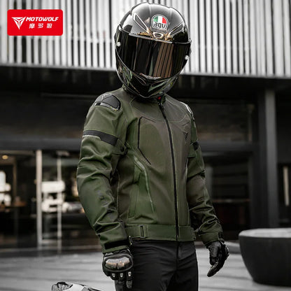 Motorcycle Jacket Summer Breathable Moto Riding Jacket Wear-resistant Motorbike Jacket Detachable protective equipment