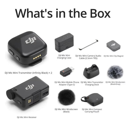 DJI Mic Mini trådlös streamingmikrofon för mobil – brusreducering och flera set