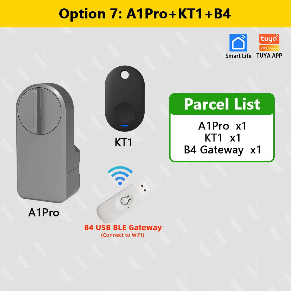 CDOK A1Pro Tuya Bluetooth Smart Lock Is Installed on the Traditional Door Lock Manual Knob to Achieve Smart Unlocking