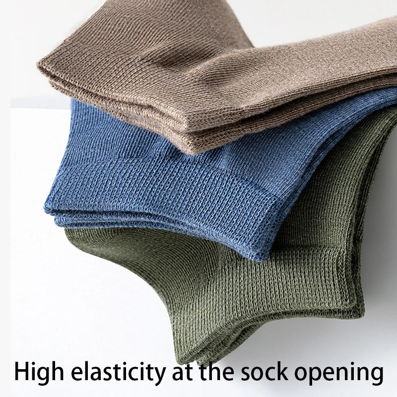 Men Combed Cotton Socks Short Breathable Odor proof and antibacterial Business Spring Summer for Male socks High Quality 5Pairs