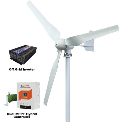 SMARAAD Horisontell Vindturbin 3kW/8kW – Låg Startvindhastighet Hybrid Sol+Vind Off-Grid Batterisystem 12–96V EU-lager Polen CE