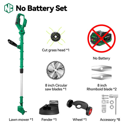 NEWBENY 3-i-1 Trådlös Borstlös Gräsklipparé Trimmer Såg 21V – Makita-kompatibel LED-display Förlängningsbar Trädgård 2026