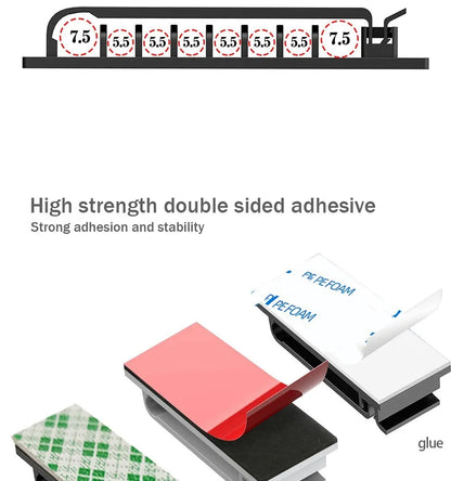 Cable Organizer Self Adhesive Cable Clips USB Cable Management Clamp Car Home Desk Wall Cord Holder Charging Wire Winder Manager