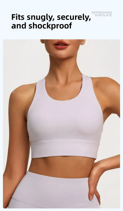 Dam Sport-BH Yoga Linne – Halterneck Inbyggda Kuddar Högintensiv StötDämpning Tennis, 5 Färger S–XXL