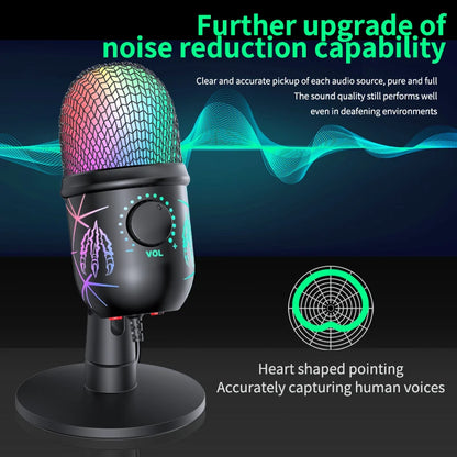 Basix USB-kondensatormikrofon med RGB och mute