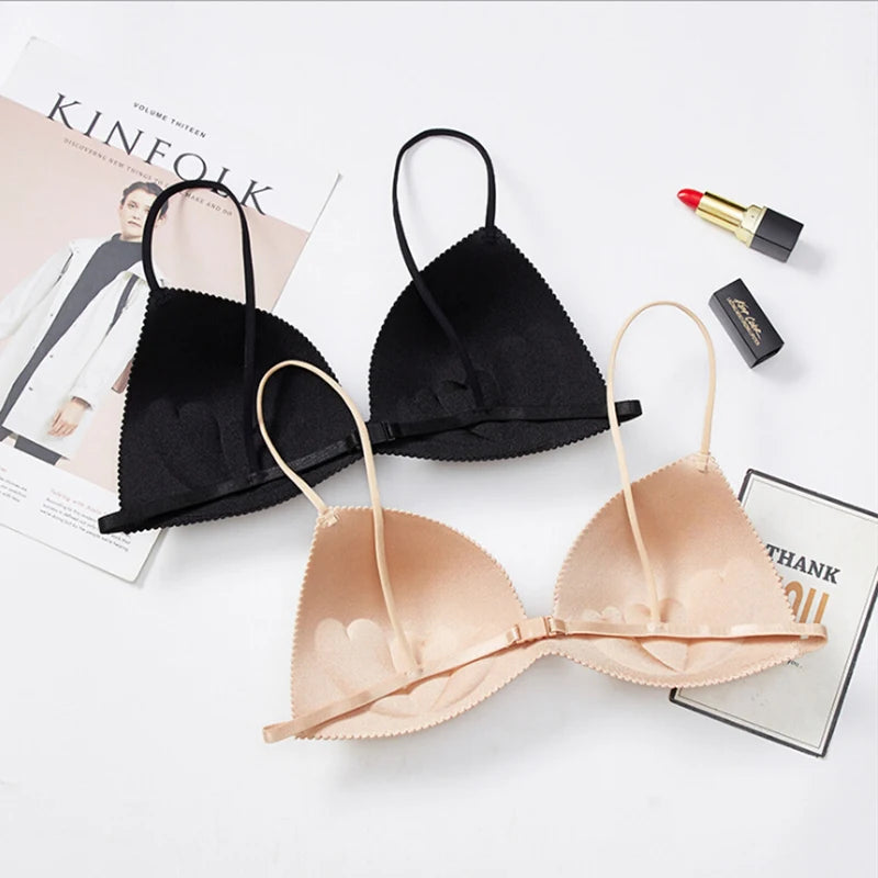 Women Seamless Bra Sexy No Wire Push Up Underwear Girls Students Breathable Thin 2 Colors Bras Female's Bra Breathable Gathered