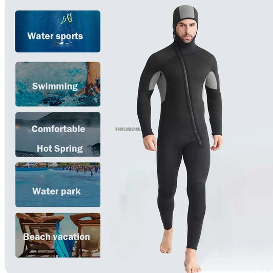 1,5mm Neopren Våtdräkt Herr – Helkropp, Långa Ärmar, Dykning & Surfing, M–XXXL