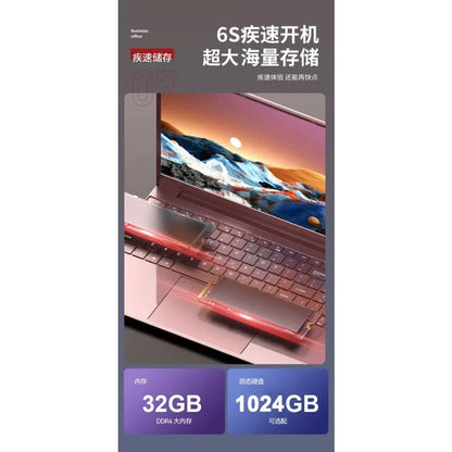 Ultratunn Gaming Laptop 15,6" 4K – Aluminiumlegering Intel N95 12/16/32GB RAM 128GB–1TB SSD Windows 11, Svart/Silver/Rosa