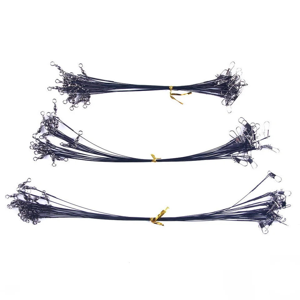 Stålförtommar med Svivel – 20-pack, 15/20/30cm, Betsskyddad Wire