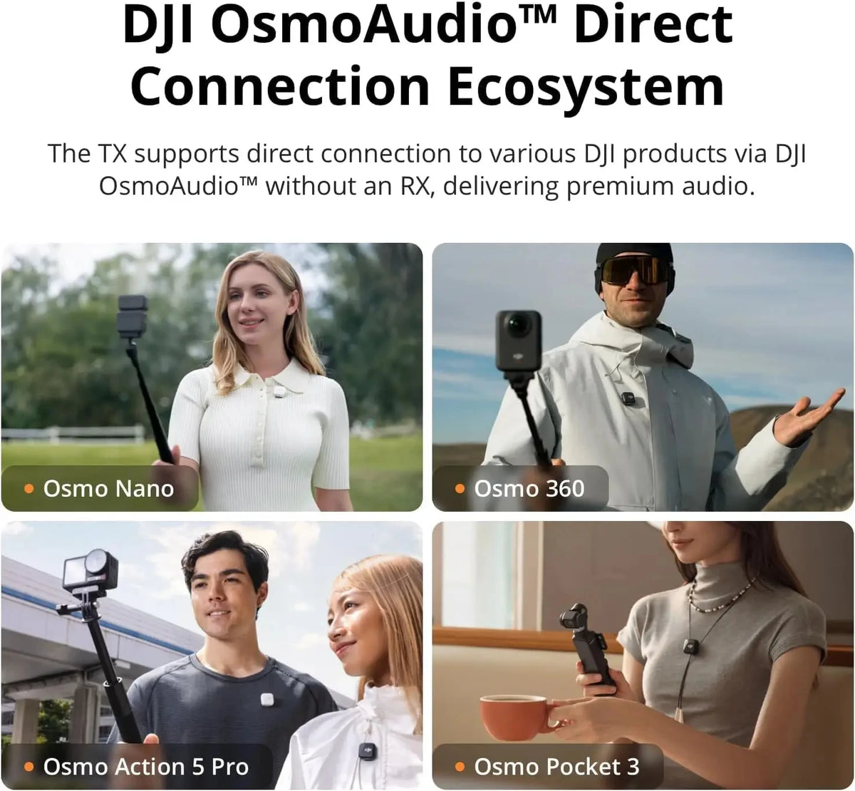 DJI Mic Mini trådlös streamingmikrofon för mobil – brusreducering och flera set