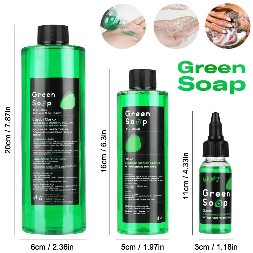 30ml 250ml 500ml Tattoo Green Soap/ Tattoos  Cleaning Supplies
