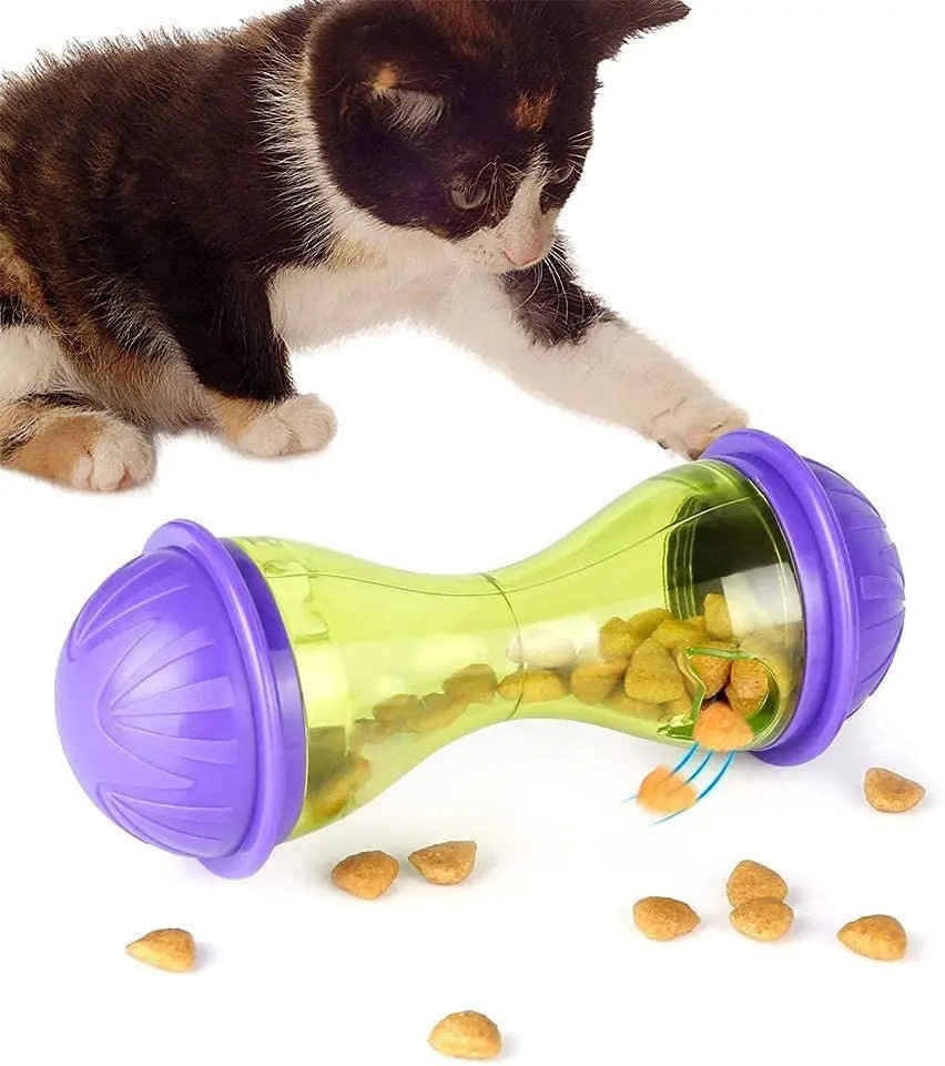 Godisleksak för katt i plast – interaktiv foderboll utan batterier