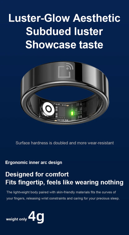 IP68 Waterproof Ceramic NFC Smart Ring Door Access Control Sleep Sports Health Tracking Minimalist Wearable Smartlife Key Ring