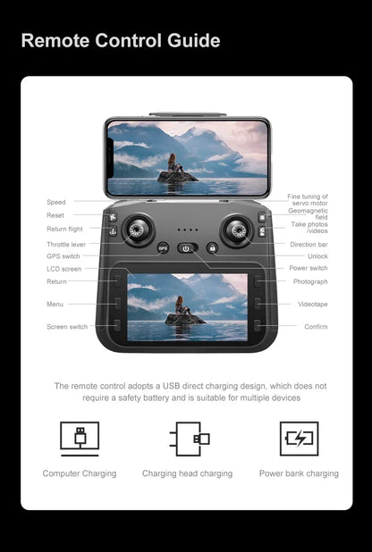 RG706 MAX GPS Drone 8K Professional Dual HD Camera 5G WIFI FPV 360° Obstacle Avoidance Brushless Large Screen Rc Quadcopter Dron