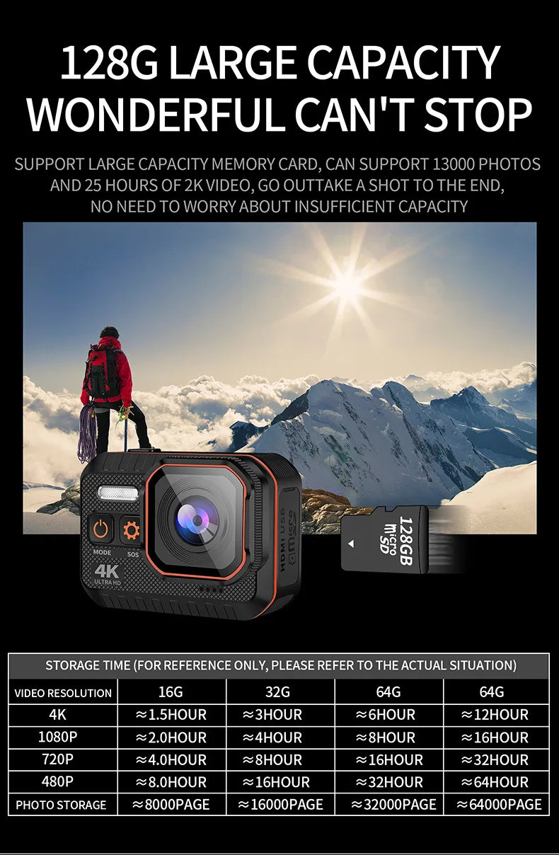 SC002 Action Camera 4K With Remote Control Screen Waterproof Sport Camera drive recorder Sports Camera Helmet Action Cam