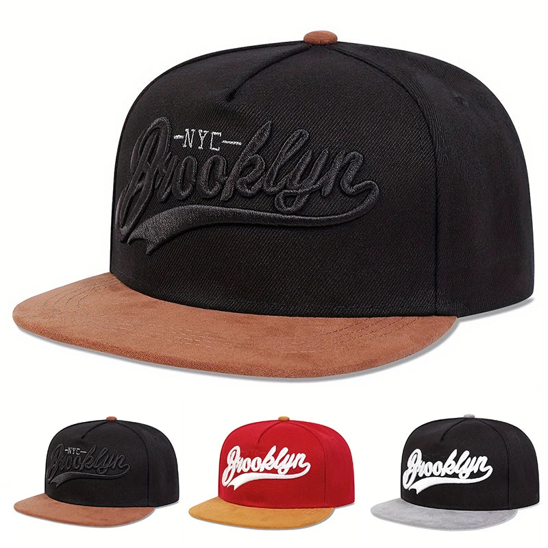 Unisex BROOKLYN Embroidery Hip-hop Hats Spring Autumn Outdoor Adjustable Casual Baseball Caps Trucker Caps Sunscreen Hat