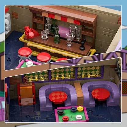 MOC Simpsons Anime Moe's Tavern Byggklossar Modell